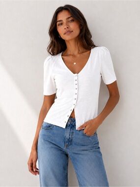 NATION LA $148 Jen Button Down Blouse